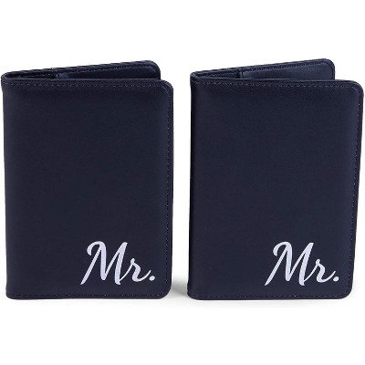 RFID Blocking Passport Holder, Mr. & Mr Design (Set of 2)