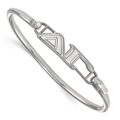 Black Bow Jewelry Sterling Silver Delta Gamma Greek Life Bangle Bracelet 7 Inch