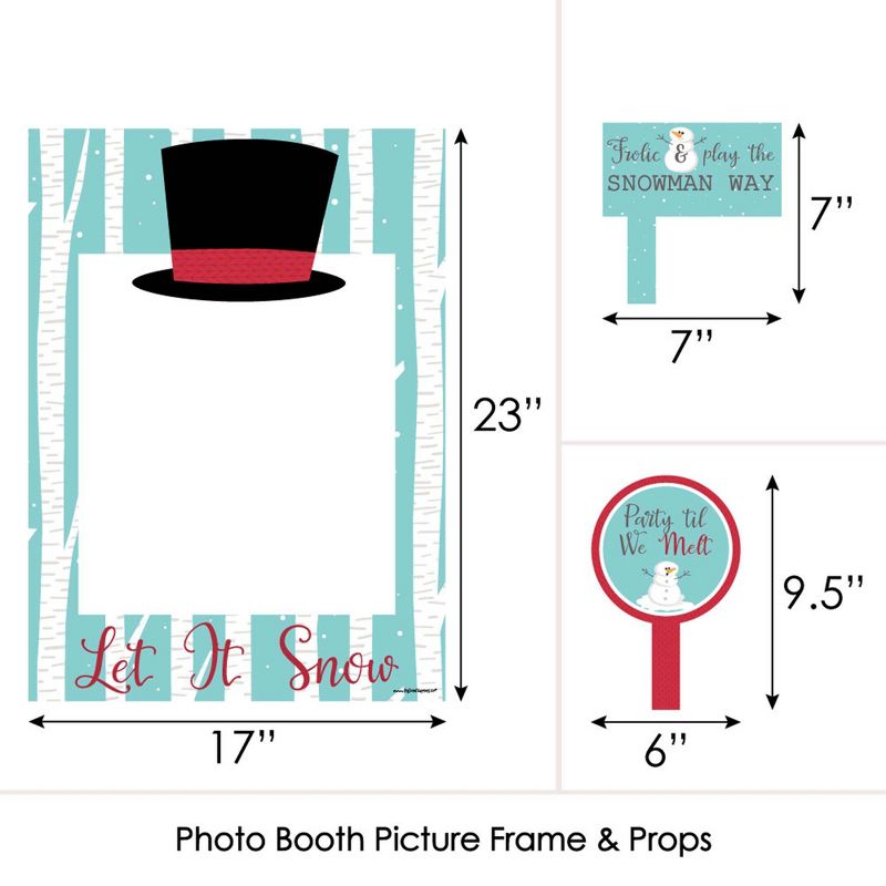 Big Dot of Happiness Let It Snow - Snowman - Christmas and Holiday Party Selfie Photo Booth Picture Frame and Props - Printed on Sturdy Material, 5 of 8