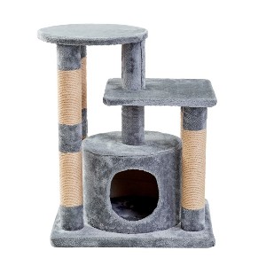 Two by Two Cincinnati - Gray Scratching Post Cat Furniture - 30.5 in. Tall - 1 of 4