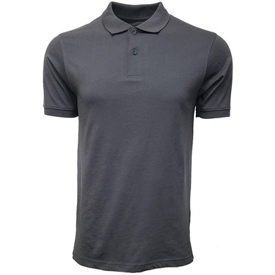 Marquis Men's Charcoal Grey Slim Fit Long Sleeve Jersey Polo Shirt, Size -  Large : Target
