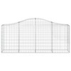 vidaXL Galvanized Iron Arched Gabion Basket, Decorative and Sound-Insulating Garden Barrier with Durable Construction and Wide Application, Silver - 4 of 4
