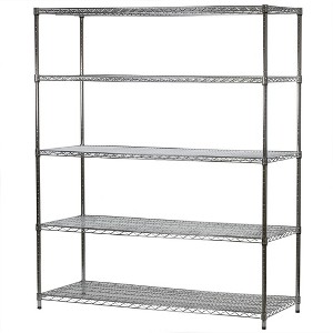 Shelving.com Chrome Wire Shelving with 5 Tier Shelves - - 1 of 2