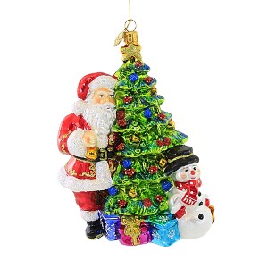 Huras 6.5 Inch Traditions Of Christmas Ornament Tree Santa Snowman Tree Ornaments - 1 of 3