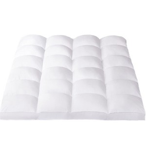 Itopfox Twin Size Mattress Topper for Back Pain Relief, Extra Thick Pillowtop Pad, Soft Plush Cover & Overfilled Down Alternative Filling, White - 1 of 4