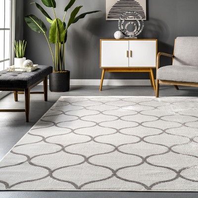 Nuloom Marta Geometric 4x6 Indoor Area Rug for Living Room Bedroom Dining Room Kitchen, Beige/Ivory
