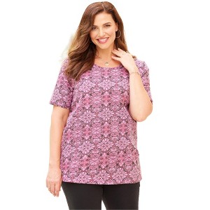 Catherines Women's Plus Size Suprema Ultra-Soft Scoopneck Tee - 1 of 4