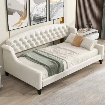 Twin Size Elegant Luxury Tufted Button Daybed - ModernLuxe
