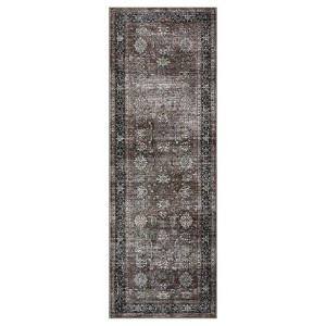 COZONY Washable Hallway Runner Rug, Vintage Oriental Floral Low Pile Carpet, Non-Slip Stain Resistant Area Rug for Bedroom Entryway - 1 of 4