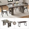 ODK 63 Inch Dining Table, Farmhouse Rectangular Kitchen Table with Storage Shelves and Heavy Duty Legs, Wood Counter Height Table for Dining Room - 4 of 4