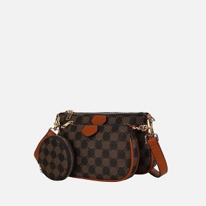 MKF Collection Evanna Women’s Vegan Leather Crossbody Shoulder Bag by Mia K- Brown - 1 of 4