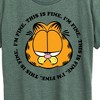 Women's - Garfield - I'm Fine This Is Fine Short Sleeve Graphic T-Shirt - 2 of 4