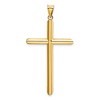 Black Bow Jewelry 14k Yellow Gold Large 3mm Hollow Tube Cross Pendant - 3 of 4