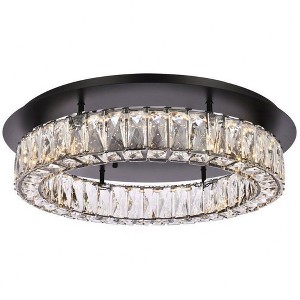 Elegant Lighting Monroe 1 - Light Flush Mount in  Black - 1 of 4