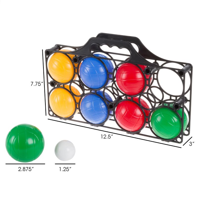 Toy Time Beginner Bocce Ball Set With 8 Colorful Bocce Balls, Pallino and Carrying Case, 5 of 7