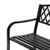 Gardenised Black Outdoor Garden Patio Steel Park Bench Lawn Decor with Cast Iron Back Seating bench, with Backrest and Armrest - 4 of 4
