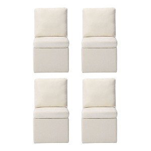 WestinTrends Soho Modern Upholstered Chenille Armless Dining Chairs With Casters (Set of 4) - 1 of 4