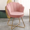 Vanity Chair with Back, Velvet Shell Accent Chair for Living Room, Criss Cross Chair with Gold Legs, Makeup Chair for Bedroom Desk Chair - 4 of 4