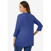Woman Within Plus Size Perfect Three-Quarter Sleeve V-Neck Tee - 3 of 4