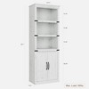 Farmhouse Bookcases - 5 Tier Bookshelf with Doors, 70 Inch Tall, Wooden Storage Cabinet, Suitable for Living Room, Home, Office, Bedroom, White - 2 of 4