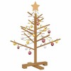 vidaXL Wooden Christmas Tree with Stand Brown 29.5" Solid pine wood - 3 of 4