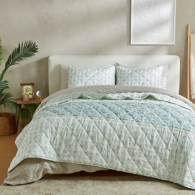 Patina Vie Vintage Floral Printed Quilt Set with Shams