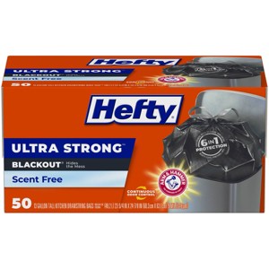 Hefty Ultra Strong Tall Kitchen Drawstring Trash Bags - Unscented - 13gal/50ct - 1 of 4