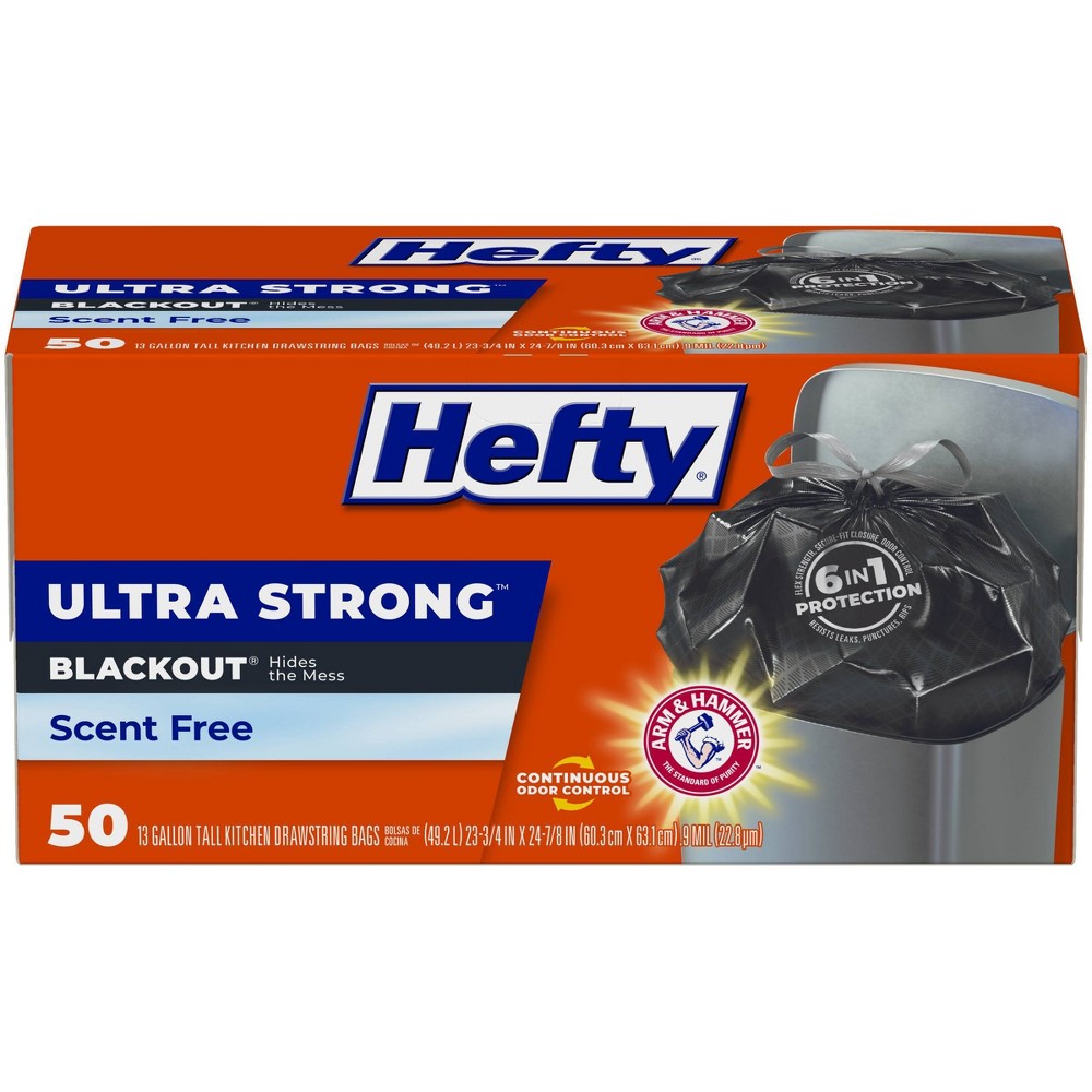 Photos - Garden & Outdoor Decoration Hefty Ultra Strong Tall Kitchen Drawstring Trash Bags - Unscented - 13 Gal