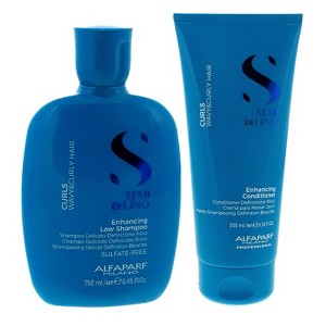 Alfaparf Semi Di Lino Curls Enhancing Low Shampoo, 8.45 oz & Alfaparf Semi Di Lino Curls Enhancing Conditioner, 6.76 oz DUO - 1 of 4