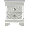 Vynxaria Transitional Sleek Silver Champagne Nightstand, 24"H×21"W×16"D, 2 Spacious Drawers, No Assembly Needed, Elegant Finish - 2 of 4