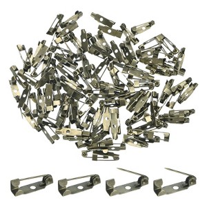 Unique Bargains Durable Multipurpose Iron Badge Brooch Pin Backs Safety Clasp 120 Pcs - 1 of 4
