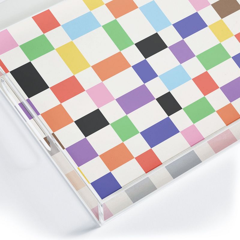 April Lane Art Rainbow Checkered Acrylic Tray - Deny Designs, 3 of 5