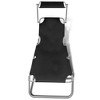 VidaXL Folding Sun Lounger with Canopy Steel and Fabric Black - 3 of 4