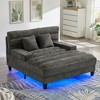 Kumasinova 57.1" Chaise Lounge Sofa,Modern Couch with LED Light Strip,Adjustable 6-Position Backrest,Chenille Upholstered Sofa Bed for Living Room - 2 of 4