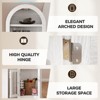 INFURNIC Decorative Storage Cabinets 5-Layer Shelf Slim Cabinet, Arched Freestanding Storage Cabinet With Glass Door, White, 10.2"*16.1"*71.1" - 4 of 4