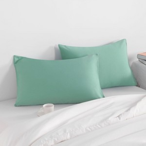 2 Pack Brushed Microfiber Pillowcases, Super Soft Pillowcases with Envelope Closure - NTBAY - 1 of 4