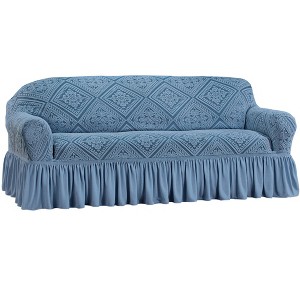 Collections Etc Ruffled Stretch Furniture Cover - 1 of 3