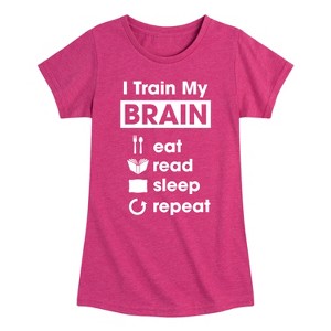 Girls' - Instant Message - I Train My Brain Fitted Short Sleeve Graphic T-Shirt - 1 of 4
