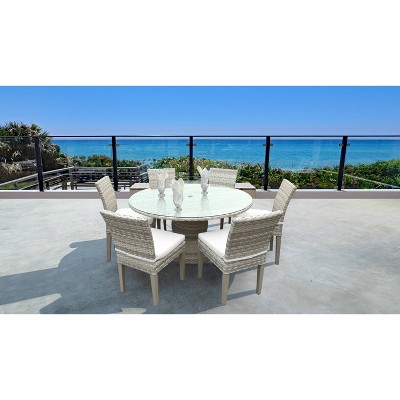 Fairmont 7pc Patio Dining Set - White - TK Classics