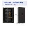 Tall Locking Cabinet Metal Storage Cabinet With 2 Doors, Steel Garage Storage Cabinet Utility Cabinet With Adjustable Shelves For Home Office 31.5" W - 3 of 4