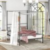 Infans Queen Metal Canopy Platform Bed Frame Mattress Foundation w/ Slat Support - 3 of 4
