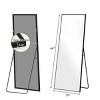 SEVOBAL 64"x21" Full Length Mirror with Stand Shatterproof Floor Mirror with Aluminum Frame for Bedroom and Loft, Black, 174"*63"*3.2" - 3 of 4