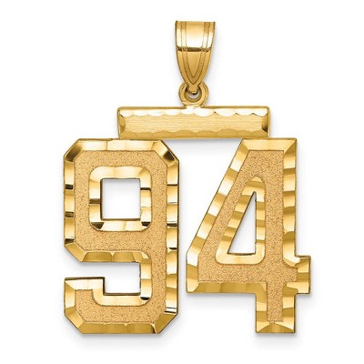 Black Bow Jewelry 14k Yellow Gold, Varsity Collection, Large D/C Pendant Number 94