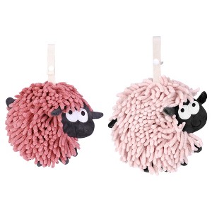 REGALWOVEN Cute Sheep Shape Chenille Soft Absorbent Hand Towels 2 Pcs - 1 of 4