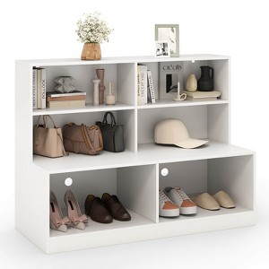 Costway Entryway Shoe Cabinet 2-in-1 Storage Cabinet & Shoe Bench Combo for Living Room - 1 of 4