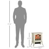 Syemin Indoor Fireplaces 17" Freestanding Electric Fireplace Stove, Fire Place Heater Compact Electric Fireplace Stove, Beige, 14.8"*9"*17.3" - 2 of 4