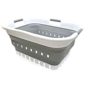 SAMMART 41L (10.8 gallons) Collapsible Plastic Laundry Basket with 3 Handles - 1 of 4