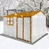 NicBex 10ftx8ft Outdoor Garden Shed Large Metal Storage Sheds with Hinged Door and Window for All Your Garden Needs, White+Yellow - 4 of 4