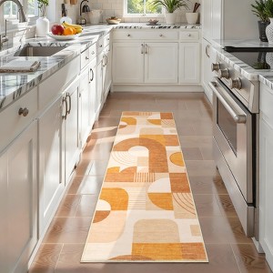 Area Rug Modern Geometric Abstract Rug Bedroom Ultra-Thin Soft Low Pile Large Carpet Living Room Non Slip Dining Room - 1 of 4