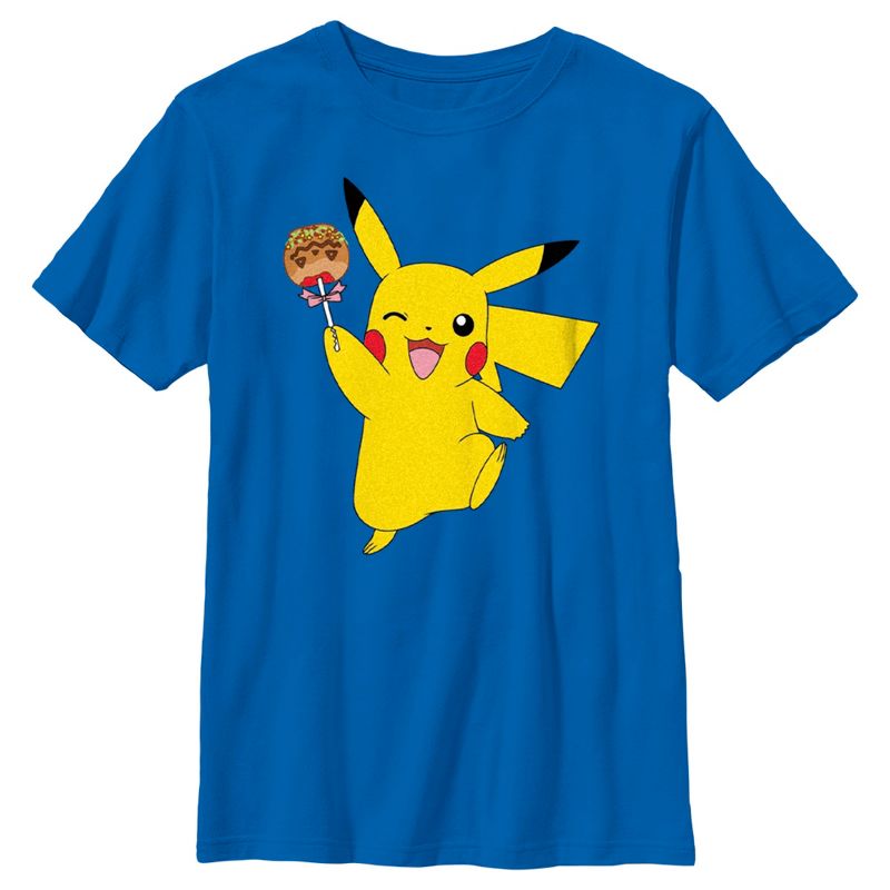 Boy's Pokemon Halloween Pikachu Caramel Apple T-Shirt, 1 of 6